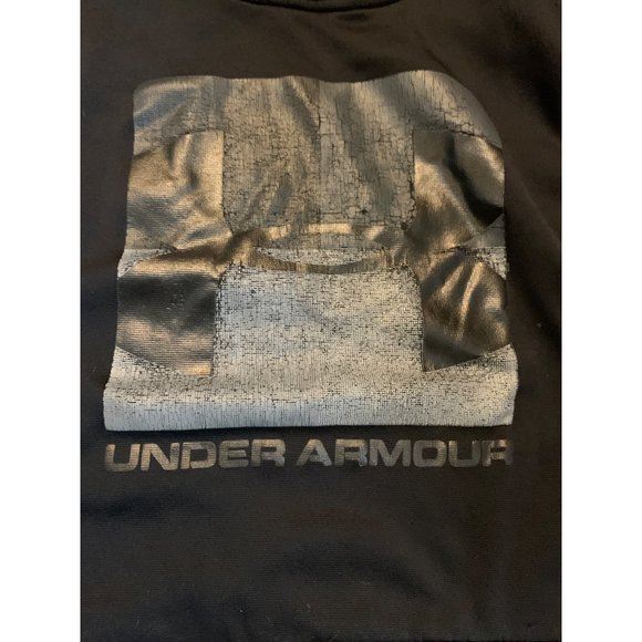 Under Armour, Men Large Loose Cold Gear Black Sweatshirt Hooded Kangaroo Pouch P - Picture 4 of 11